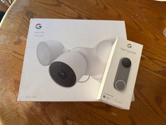 Google Nest Cam with Floodlight & Nest Doorbell Bundle