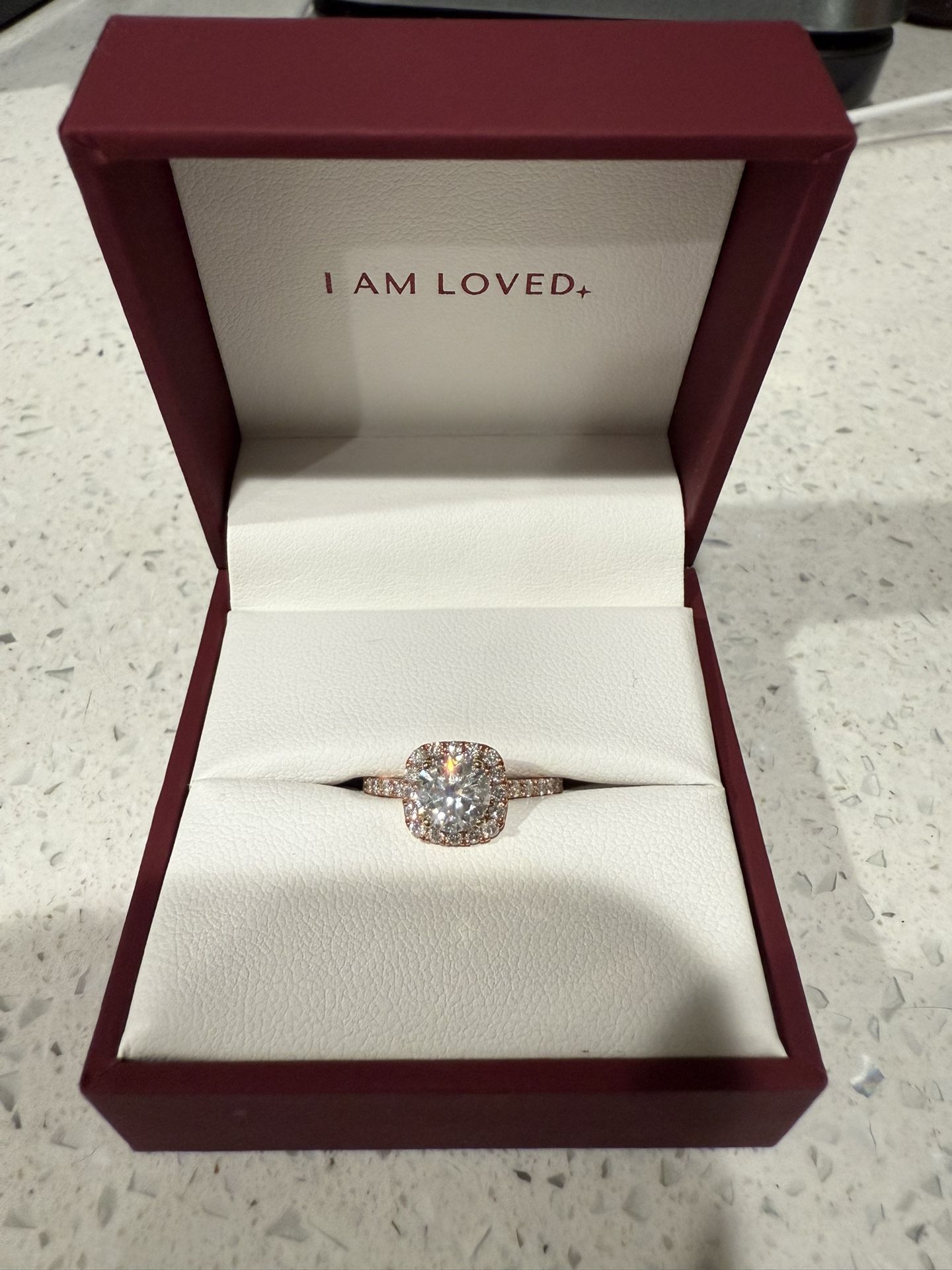 Brand New 14K Rose Gold Halo Diamond Engagement Ring – $1,500 (OBO)