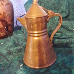 Turkish Tea Pot Brass Cups And Ceramic Inserts