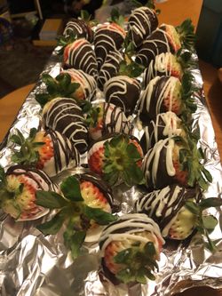 Strawberries dipped in chocolate