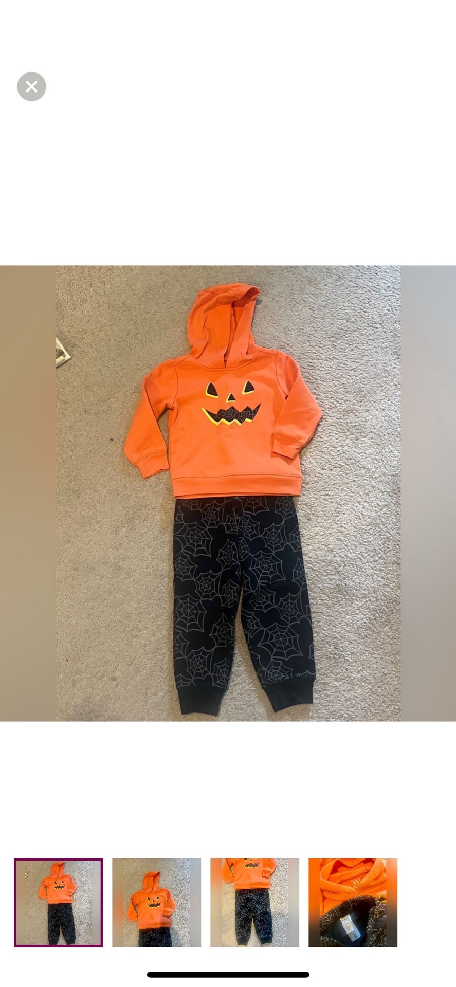 Carter’s 2T Halloween Pumpkin Outfit Costume