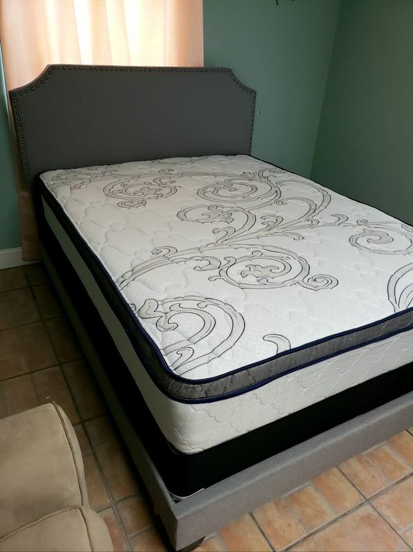 NEW QUEEN PILLOWTOP MATTRESS AND BOX SPRING 2PC, bed frame not included