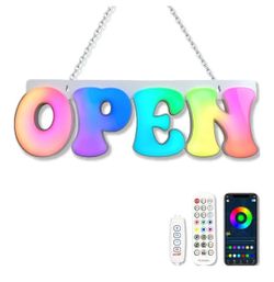 LED RGB Open Sign with Remote and App Control
