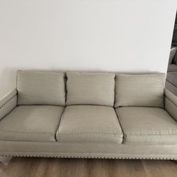 Williams Sonoma Home 82 Inch Sofa And Side Table And Restoration Hardware Stools