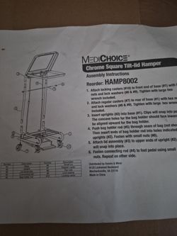 Medichouce chrome square tilt -lid Hamper