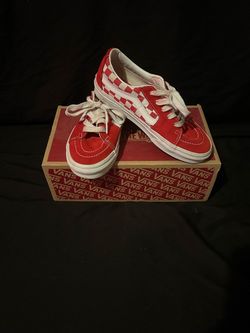 Vans Sk8-Low Red Checkerboard Shoes Size Men's 6 / Women's 7.5