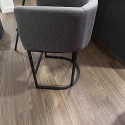 U Shaped Gray Barstool Chair