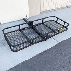 $109 (New in Box) Heavy duty 60x25 inch folding cargo rack carrier 500 lbs capacity 2 inch hitch receiver luggage basket 