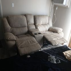 Barely Used Like New Double Recliner Couch