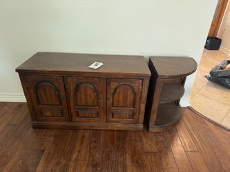 Solid Wood TV Stand / Storage Cabinet with Matching Corner Shelf