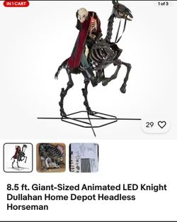 8.5 ft. Giant-Sized Animated LED Knight Dullahan Home Depot Headless Horseman