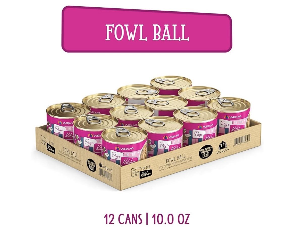 Weruva Dogs in The Kitchen, Fowl Ball with Chicken Breast & Turkey