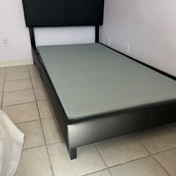 Black Twin Sizes Bed Frame With Board 