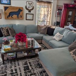 Tan Sectional Couch w/Chase