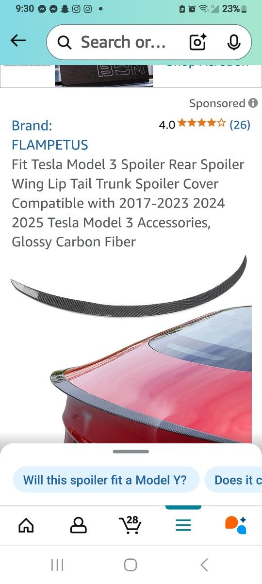 Tesla Trunk Spoiler