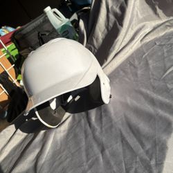 White softball Helmet Without face Guard 