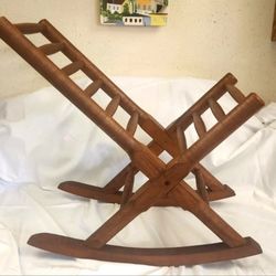 1920's Antique Primitive Wood Rocker Gout Relief Stool Footstool Good Condition