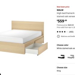 IKEA King Malm Bed Frame (mattress not included)
