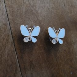 Lot Of 2 Metal Butterfly Shoe Charms 
