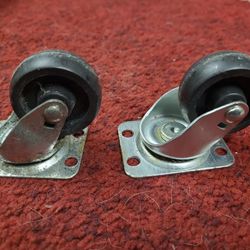 Pair Of Swivel Caster Wheels