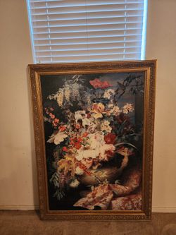 Z Gallerie Very Large Canvas Framed Floral Painting