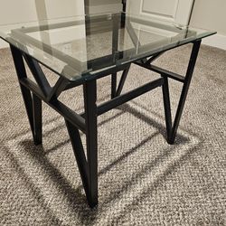 Glass Table- Square Glass End Table