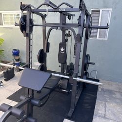  Smith Machine SM2001/FID Adj Bench/Gym Equipment/Fitness/Squat Rack/‼️⭕️WEIGHTS AND BARBELL SOLD INDIVIDUALLY ⭕️‼️FREE  DELIVERY🚚 