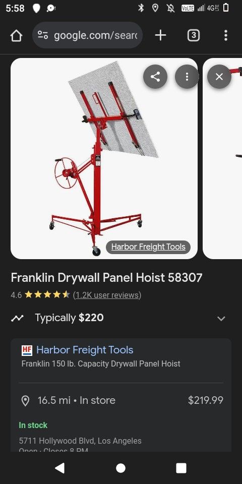Franklin 150 Lb Drywall Panel Hoist