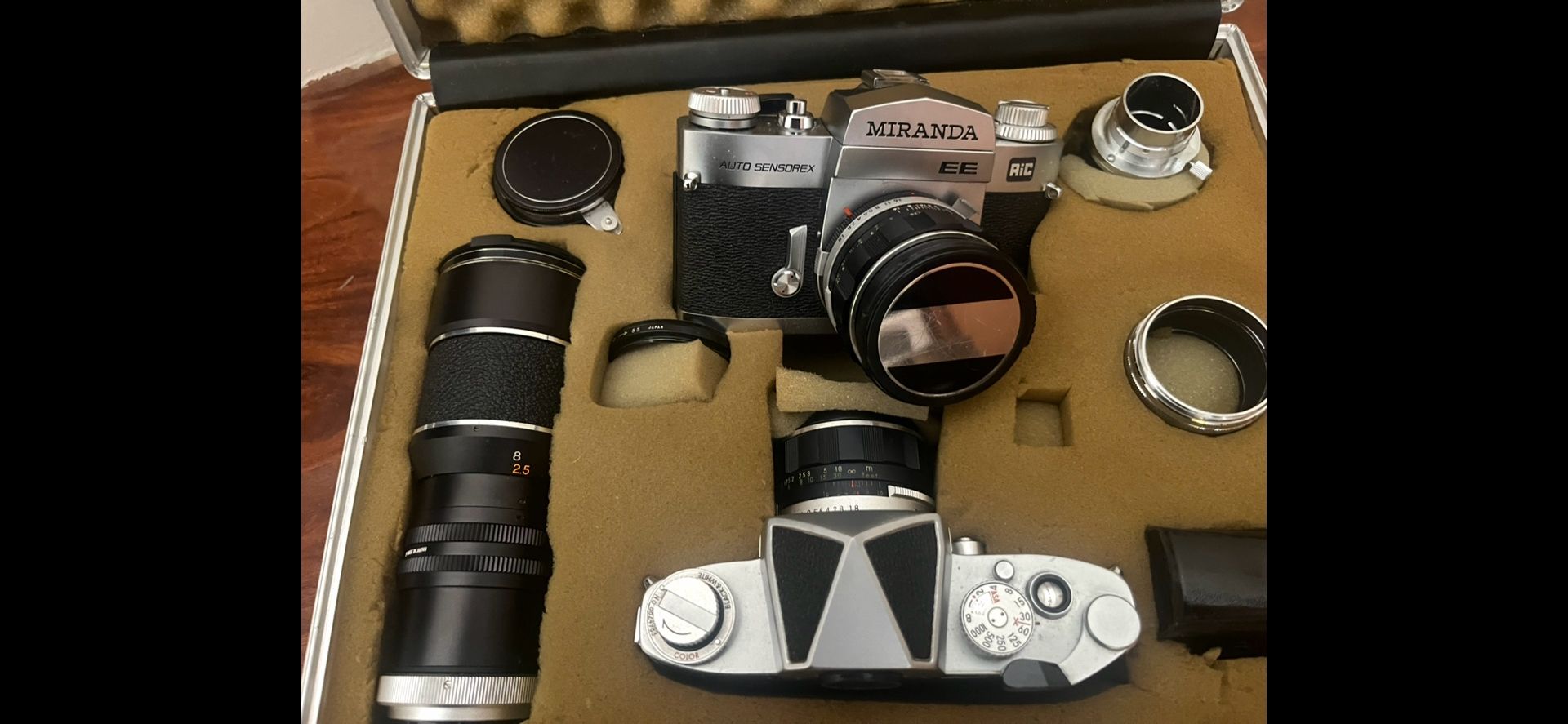 Two Miranda Film Cameras And Accessories
