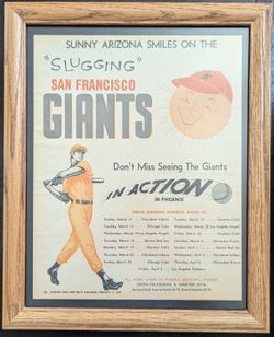 SF Giants Vintage Framed Ad (1962)