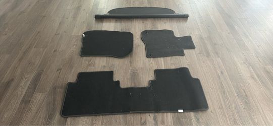Black Car Floor Mats and Cargo Cover Set Honda