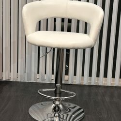 White Leather Chairs / Bar Stools. 