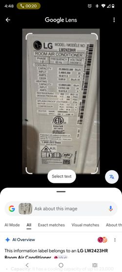 Very large 2300 BTU air conditioner with heater