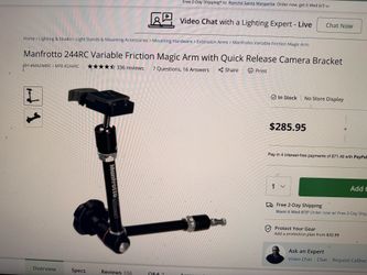 Manfrotto 244RC Variable Friction Magic Arm with quick Release camera bracket