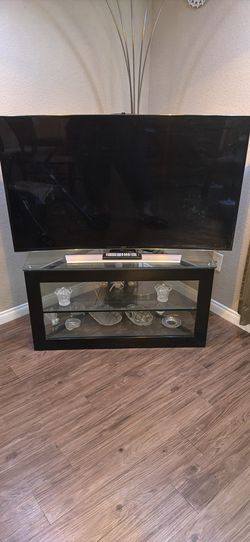 Glass and Metal TV Stand