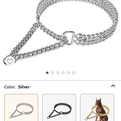 Kingoldogs Dog Choke Martingale Collar Silver