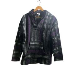 XL Canyon Creek Striped Woven Baja Hoodie 