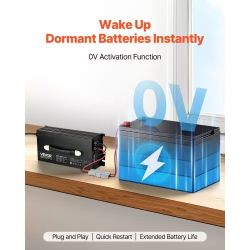 46# 12V 60A Lithium Battery Charger, 14.6V, AC-DC LiFePO4 Smart Charger, with Anderson Connector, LED Indicator, 0V Activation, for Lithium LiFePO4 De