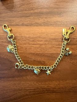 Coach Gold-Tone Charm Chain Bag Strap