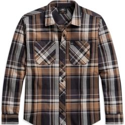Men's Harley-Davidson Motorcycles Heavy-duty Vintage Plaid Shirt Jacket Shacket M