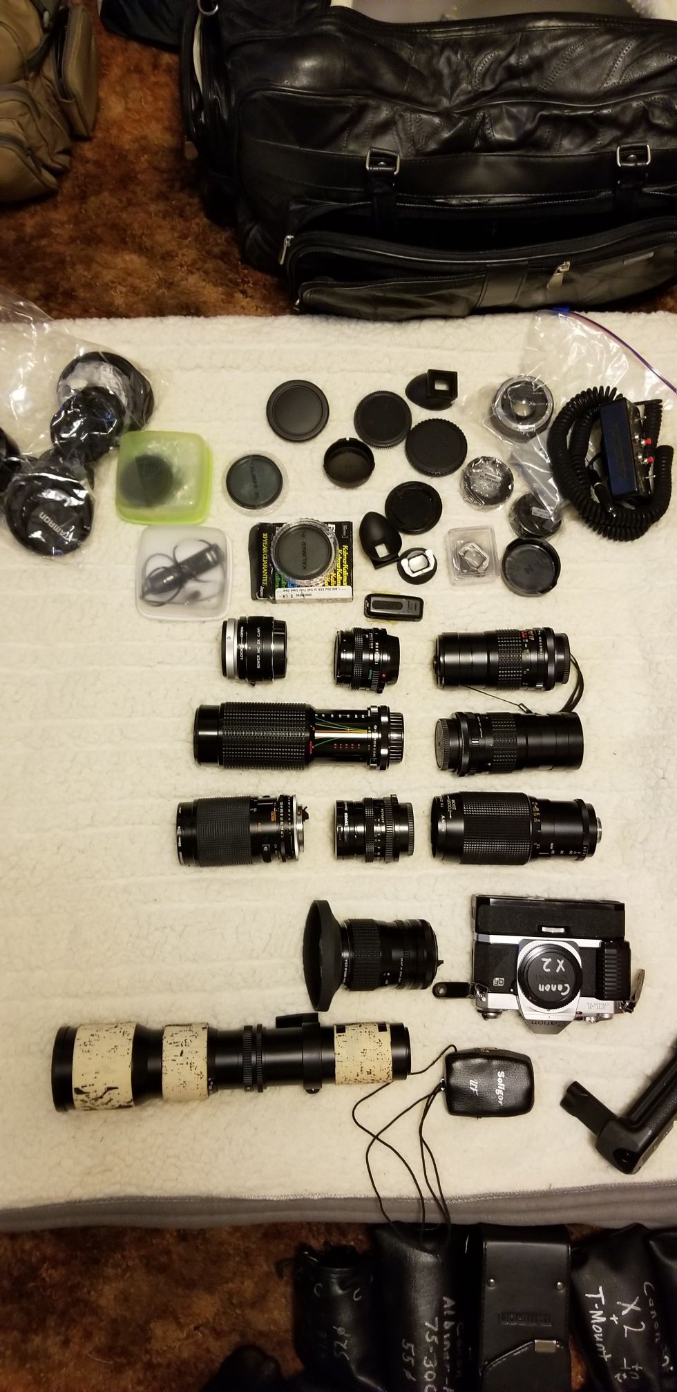 Vintage canon and minolta cameras and lenses/accessories
