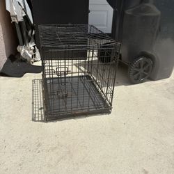 Small Metal Dog Crate – Used, Fair Condition