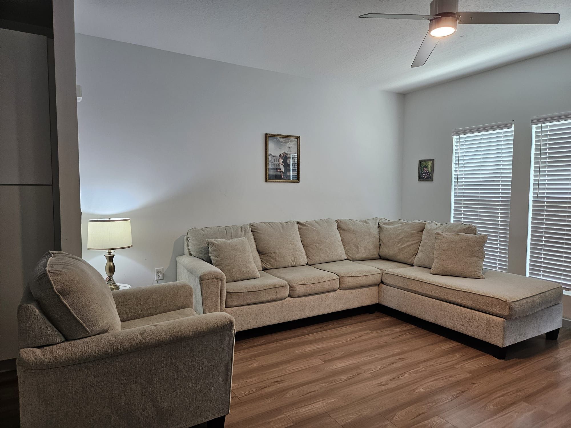 Living Room Sectional And One Chair