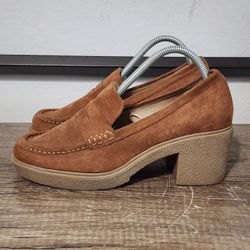 Torrid Chunky Heel Suede Penny Loafers Women's Shoes Size 9
