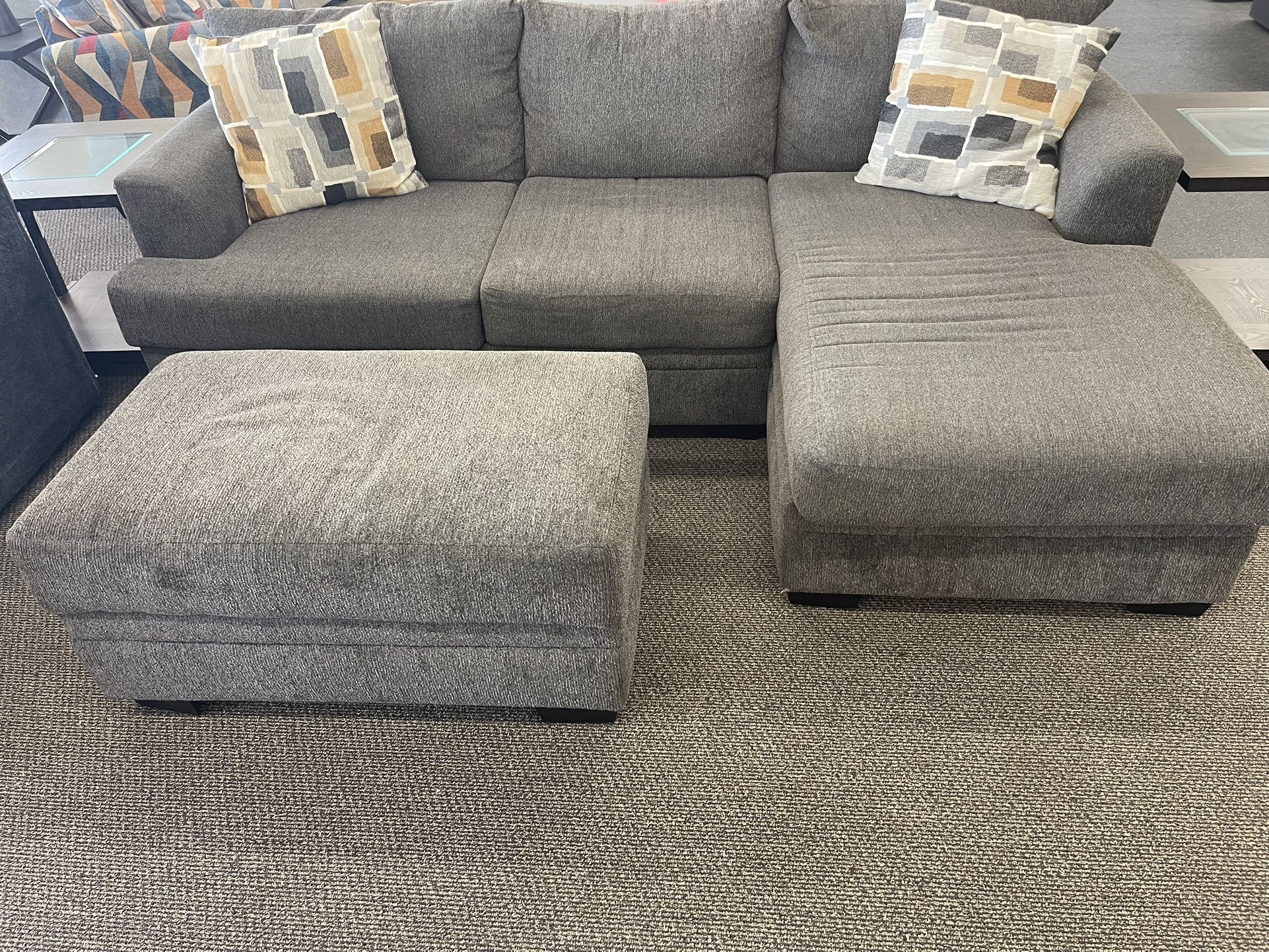 Sofa Chaise W/ Ottoman