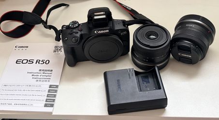 Canon EOS R50 mirrorless camera - 2 lenses