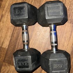 Tru Grit Fitness Mancuerna Hexagonal de Goma Negra de 30 Lb,