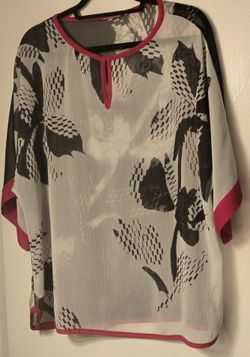 Sheer Multicolor Blouse  Size Large 