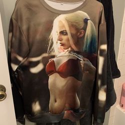 Harley Quinn Large Printed Crew Neck