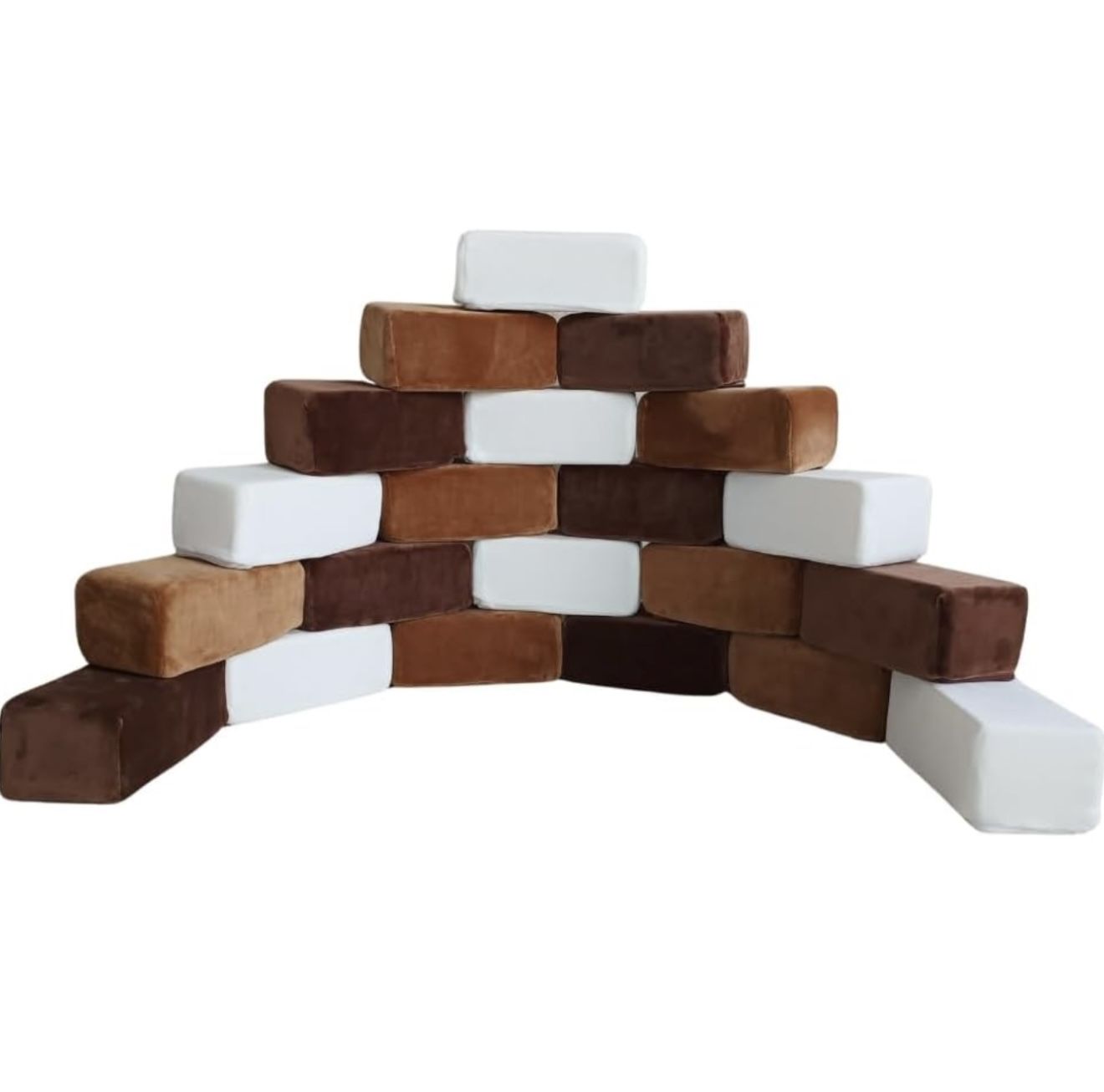 Plush Foam Blocks - Nursery Building & Stacking Toys for Toddlers Boys & Girls, Soft Smooth Velvet Cover, Early Education Gross Motor Skills & Brain D